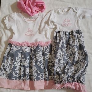 Custom matching big sister/little sister gowns